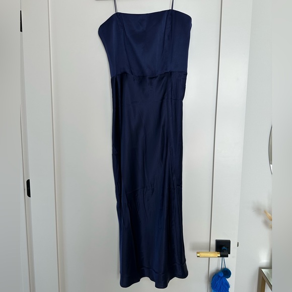 Amanda Uprichard Mandy Midi Dress, size large, navy blue - Picture 4 of 8